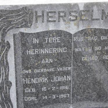 HERSELMAN Hendrik Johan 1916-1967