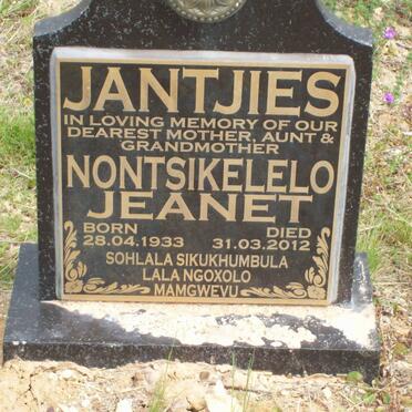 JANTJIES Nontsikelelo Jeanet 1933-2012