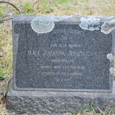 JEWASKIEWITZ Alice Johanna nee MULLER -1948