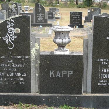 KAPP Adam Johannes 1933-1976 &amp; Fredrika Johanna 1940-2000