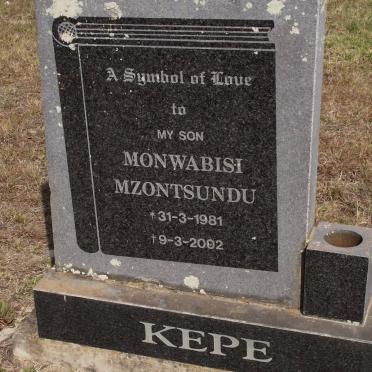 KEPE Monwabisi Mzontsundu 1981-2002