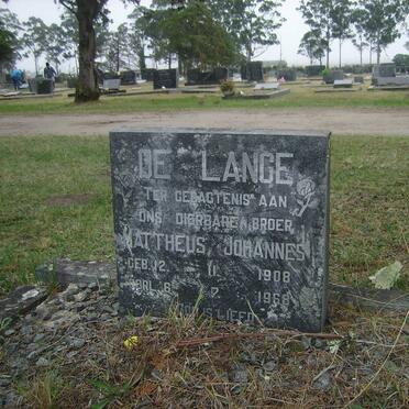 LANGE Mattheus Johannes, de 1908-1968
