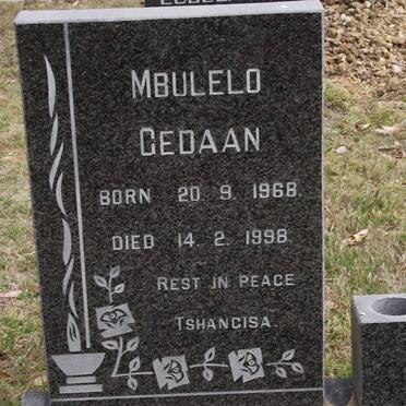 LUBELWANA Mbulelo Gedaan 1968-1998
