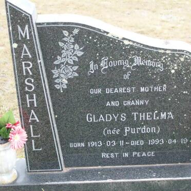MARSHALL Gladys Thelma nee PURDON 1913-1993