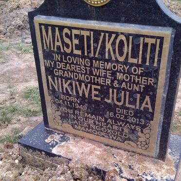 MASETI Nikiwe Julia nee KOLITI 1949-2013