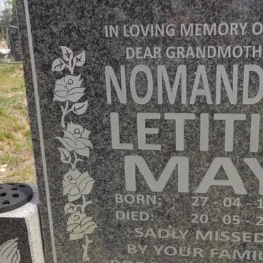 MAY Nomandla Letitia 1918-2010