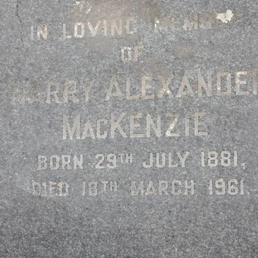 MacKENZIE Harry Alexander 1881-1961