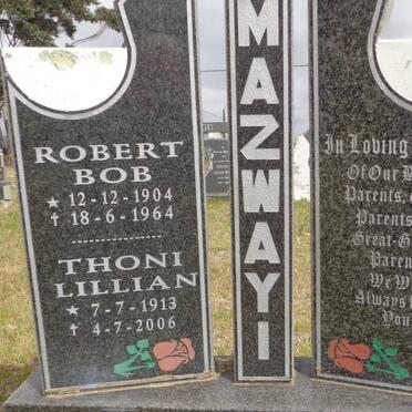 MAZWAYI Robert Bob 1904-1964 &amp; Thoni Lillian 1913-2006