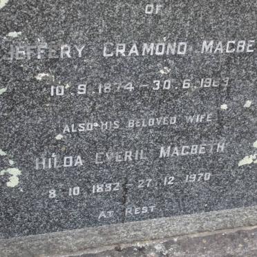 MACBETH Jeffery Cramond 1874-1963 &amp; Hilda Everil 1882-1970