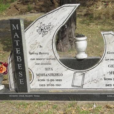 MATEBESE George Mpimpi 1908-1979 &amp; Mita Nombandezelo 1880-1961