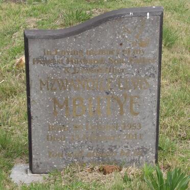 MBUTYE Mzwandile Elvis 1953-2011