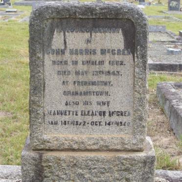 McCREA John Harris 1862-1943 &amp; Jeannette Eleanor 1872-1960