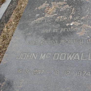 McDOWALL John 1897-1974 &amp; Nora GREEN 1901-1983