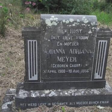 MEYER Johanna Adriana nee GABRY 1900-1956
