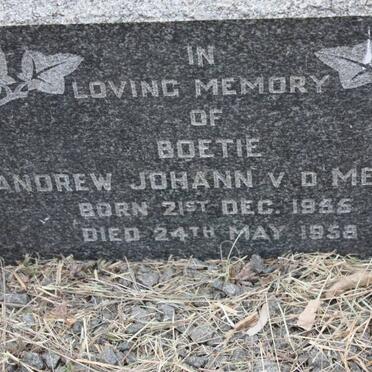 MERWE Andrew Johann, v.d. 1955-1958