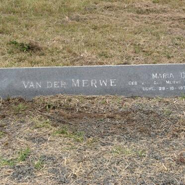 MERWE Cornelius J., van der 1885-1972 &amp; Maria C. VAN DER MERWE 1887-1976