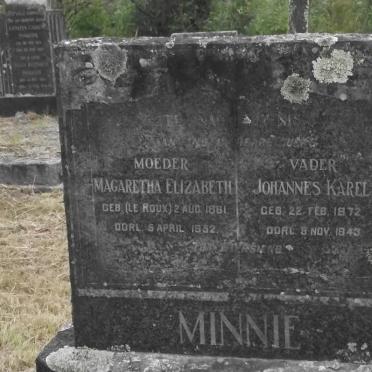 MINNIE Johannes Karel 1872-1943 &amp; Magaretha Elizabeth LE ROUX 1881-1952