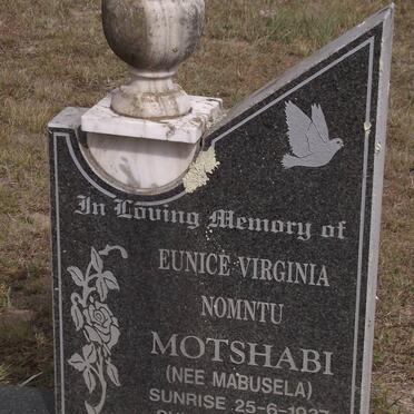 MOTSHABI Eunice Virginia Nomntu nee MABUSELA 1937-2001