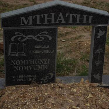 MTHATHI Nomthunzi Nomvume 1954-2012