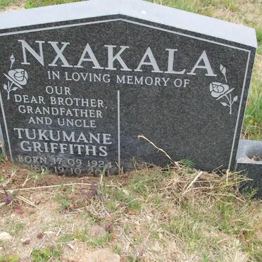 NXAKALA Tukumane Griffiths 1924-2011