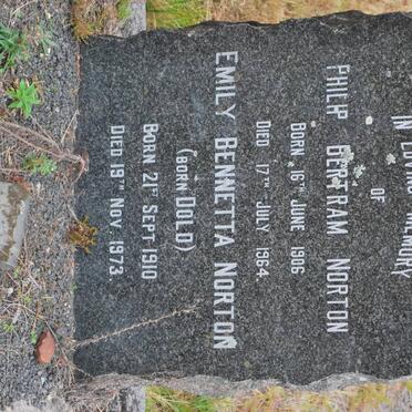 NORTON Phili Bertram 1906-1964 &amp; Emily Bennetta DOLD 1910-1973