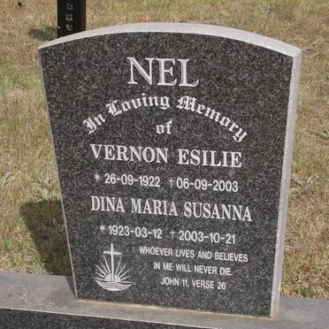 NEL Vernon Esilie 1922-2003 &amp; Dina Maria Susanna 1923-2003