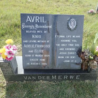 NEL Peter 1920-2003 &amp; ?lie 1921-2015 :: VAN DER MERWE Avril 1954-1995