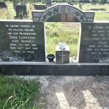 NEL Benjamin Rischbieter 1919-1972 &amp; Zena Lorraine SAMUEL 1928-2016