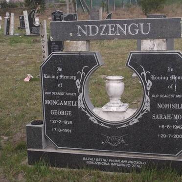 NDZENGU Mongameli George 1939-1991 &amp; Nomisile Sarah Mona 1942-2001