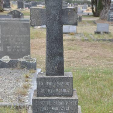 PRYCE Jeannette Sarah nee VAN ZYL 1891-1966