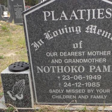 PLAATJIES Nothoko Pamie 1949-1985