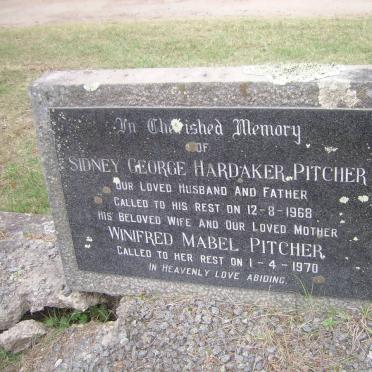 PITCHER Sidney George Hardaker -1968 &amp; Winifred Mabel -1970