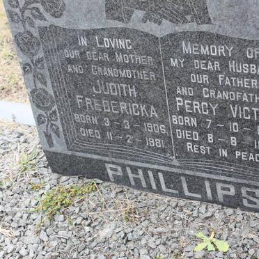 PHILLIPS Percy Victor 1904-1979 &amp; Judith Fredericka 1906-1981