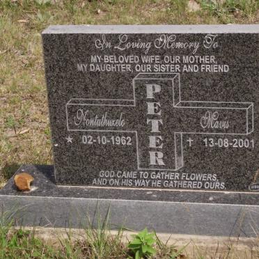 PETER Nontuthumelo Mavis 1962-2001