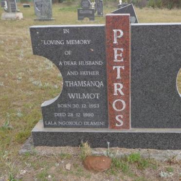 PETROS Thamsanqa Wilmot 1953-1990