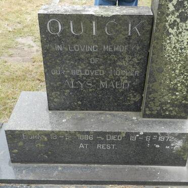 QUICK Alys Maud 1886-1972
