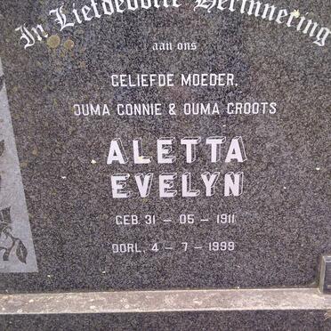 RENSBURG Aletta Evelyn, Jansen van 1911-1999