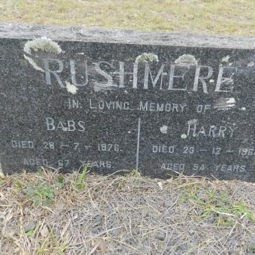 RUSHMERE Harry -1960 &amp; Babs -1976 