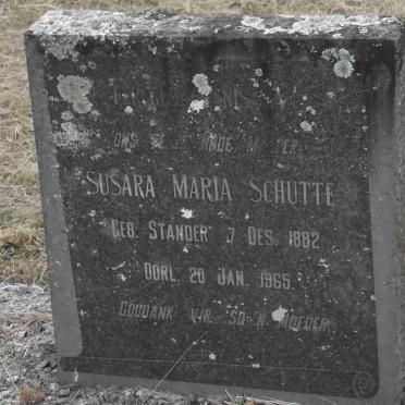 SCHUTTE Susara Maria nee STANDER 1882-1965