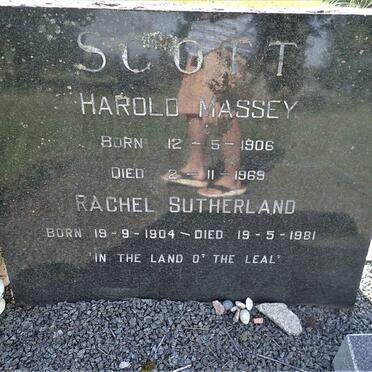 SCOTT Harold Massey 1906-1969 &amp; Rachel Sutherland 1904-1981 