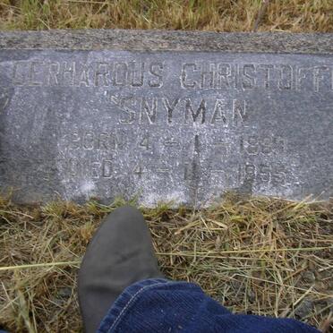 SNYMAN Gerhardus Christoffel 1883-1955 &amp; E.M.S. 1892-1968