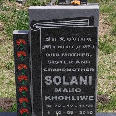 SOLANI Mauo Khohliwe 1950-2010