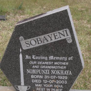 SOBAYENI Nompunzi Nokhaya 1929-2003