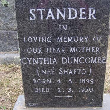 STANDER Cynthia Duncombe nee SHAFTO 1899-1950