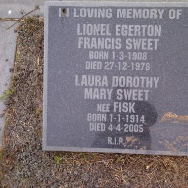 SWEET Lionel Egerton Francis 1908-1978 &amp; Laura Dorothy Mary FISK 1914-2005