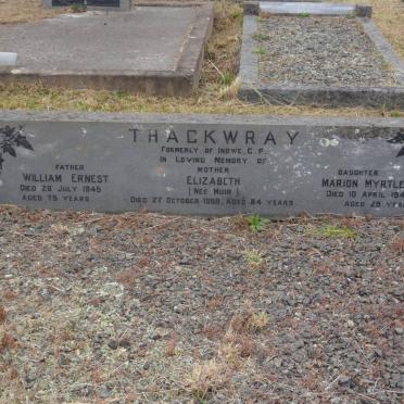 THACKWRAY William Ernest -1945 &amp; THACKWRAY Elizabeth MUIR -1959 :: THACKWRAY Marion Myrtle -1944
