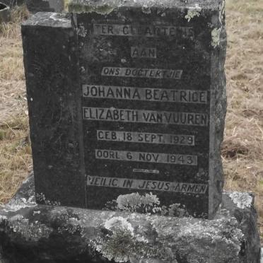 VUUREN Johanna Beatrice Elizabeth, van 1929-1943