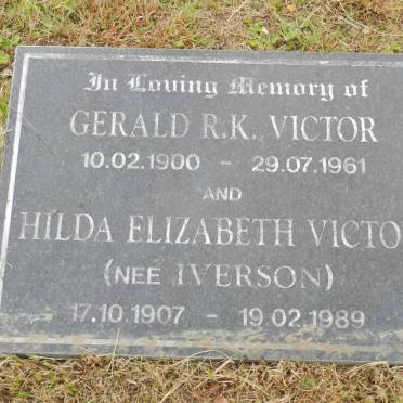 VICTOR Gerald R.K. 1900-1961 &amp; Hilda Elizabeth IVERSON 1907-1989