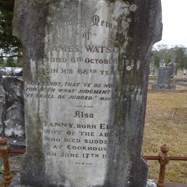 WATSON James -1924 &amp; Fanny ELLIS -1929