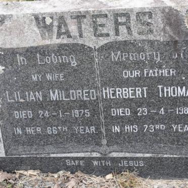 WATERS Herbert Thomas -1980 &amp; Lilian Mildred -1975